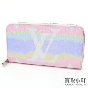 Louis Vuitton V Escale Zippy Wallet Pastel Pink Giant Tie Dye Motif LV zip